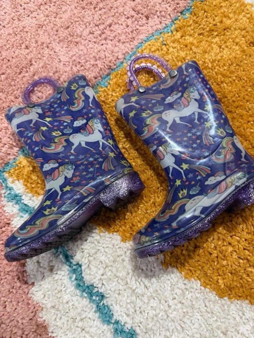Kids Purple Unicorn Rain Boots - Brand Unknown